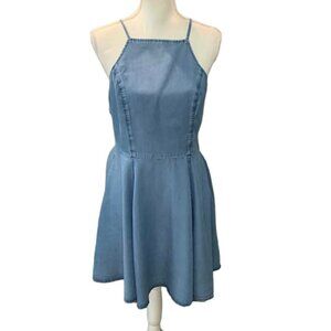 Abercrombie & Fitch Strappy Racerback Chambray Denim Mini Dress